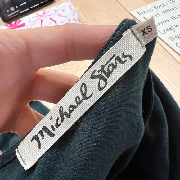 Michael Stars Keyhole Flounce Dress Dark Green Size XS - Picture 9 of 13